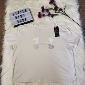 Under Armour Women's Logo Baby T Shirt/White/Sz XL